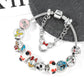 Nuevo 2023 Disney Donald Duck, Goofy, Mickey Mouse Clásico Zafiro Chrystal Cubic Zirconia Pulsera de plata con dijes Regalo para ella, niños, mamá, papá, hijo