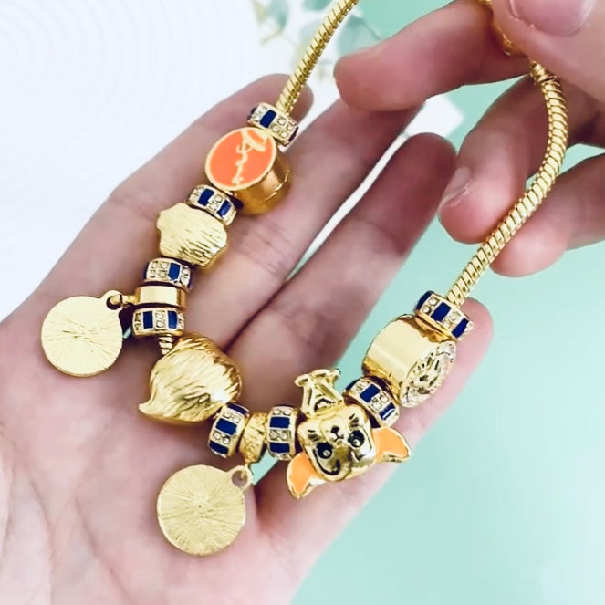 Classic Disney The Lion King Charm Bracelet Featuring Simba, Nala, Mufusa