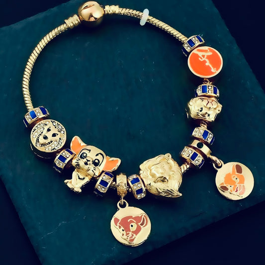 Classic Disney The Lion King Charm Bracelet Featuring Simba, Nala, Mufusa