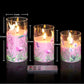 All Natural Premium 3D LED 3 Piece Flameless Handcrafted And Designed Glass Candle Set