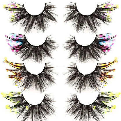 4 Pairs 6D 22mm Vegan Faux Mink Glitter Eyelashes