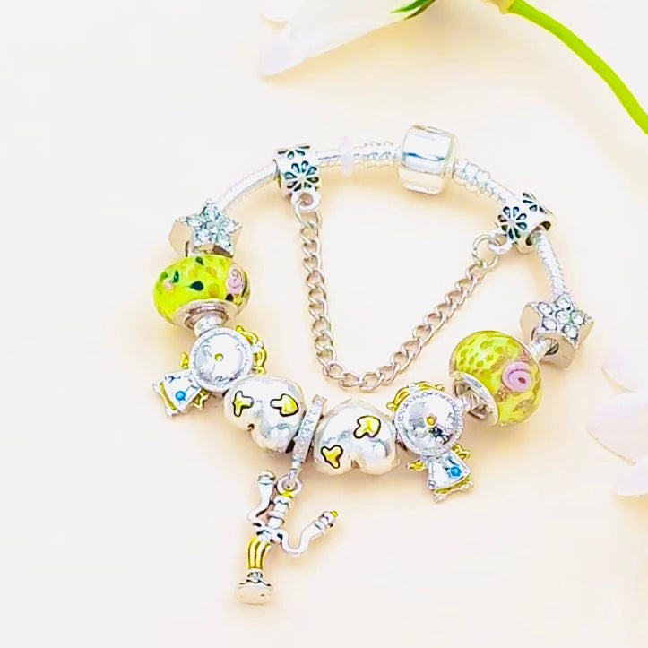 The Beauty & The Beast Charm Bracelet Hand Made and crafted by The Beauty Treasurez Company. Gifts for Her Perfect Christmas Gifts ir gifts for any age or event