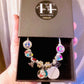 Lilo And Stitch “Party Hardy” 925 Silver Charm Bracelet w/ 9 Sapphire Embellished  Charms