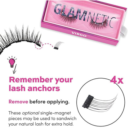 Glamnetic Magnetic Eyelashes - Virgo | Short Magnetic Lashes, 60 Wears Reusable Faux Mink Lashes Natural Look - 1 Pair