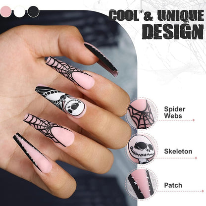 Premium Spooky Halloween Themed 24 piece Press On Nail Set