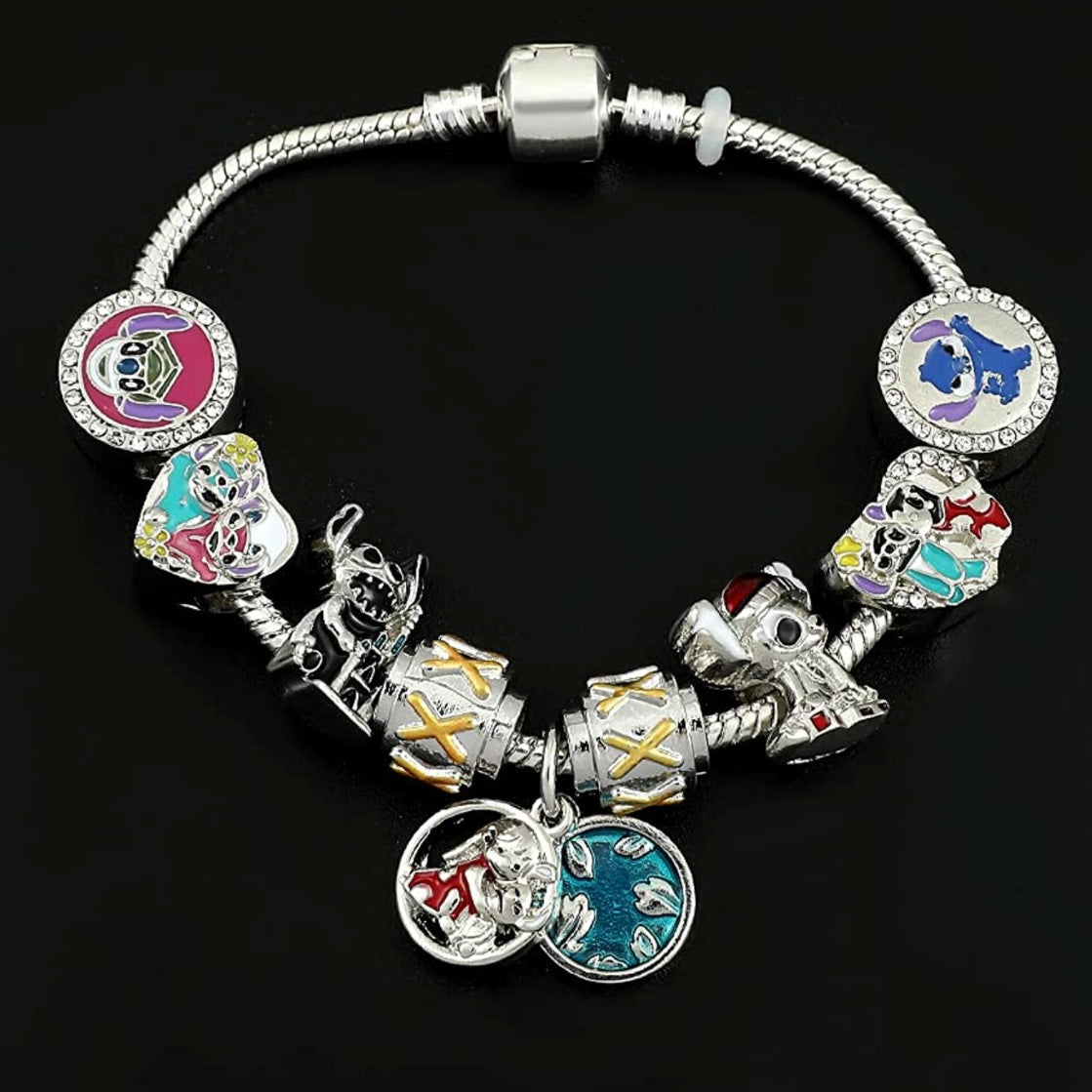  LUV HER Lilo and Stitch 7 Bracelet with Metal Charms