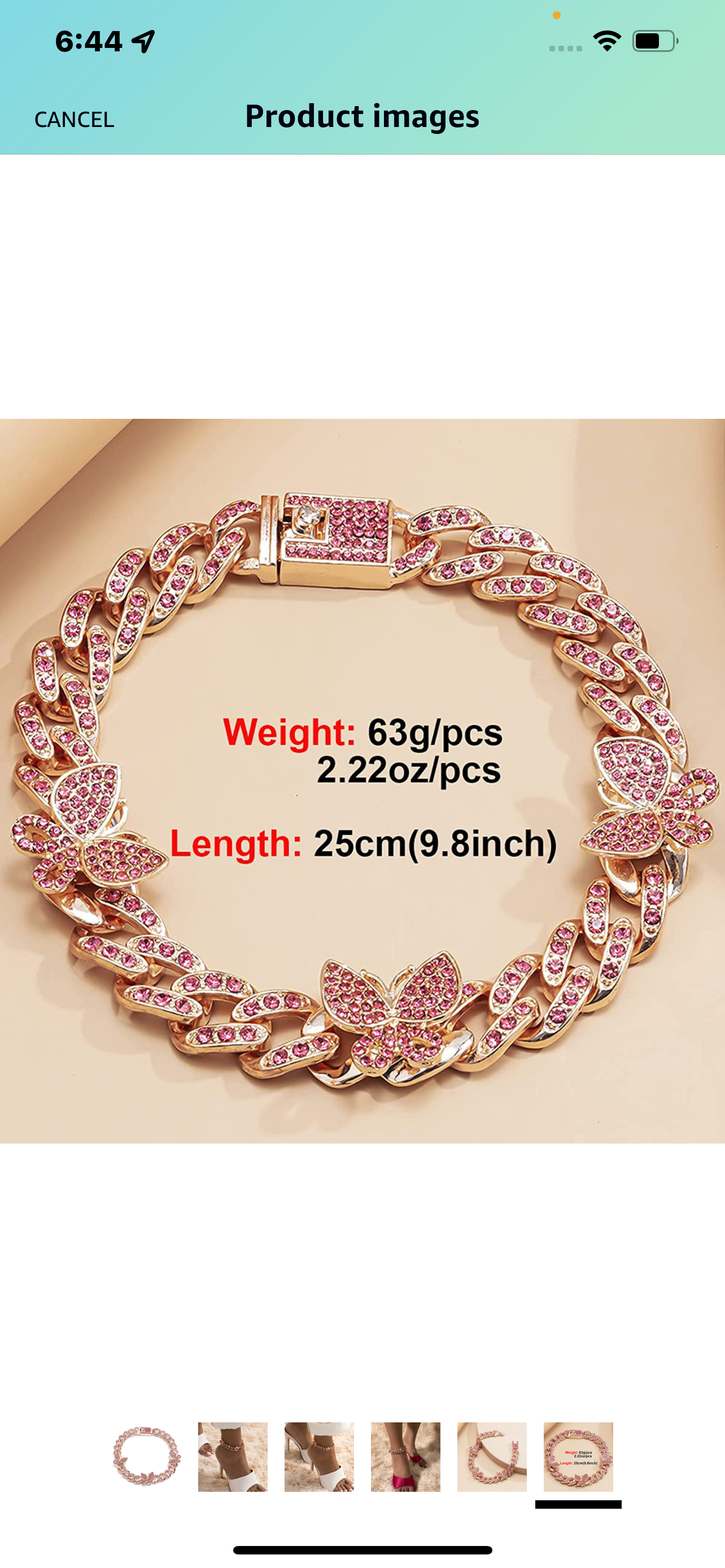 18K Gold-Plated Faux Jewel Ankle Bracelet - UntilGone.com