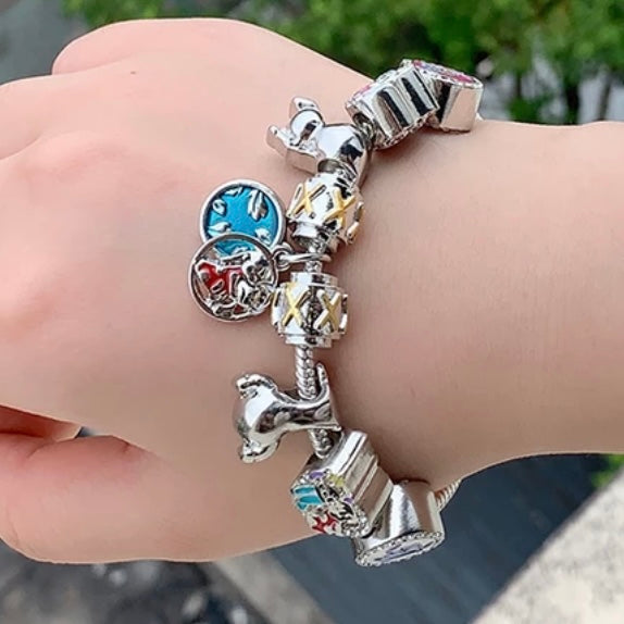 Yellow Gold Plated Beauty & Beast Charm Bracelet – Stage Nine Entertainment  Store