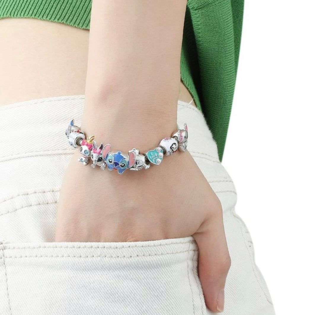 Sterling Silver Children's Bracelet with Mother of Pearl Clover Charms
