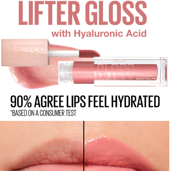 The Hyaluronic infused formula visibly smooths lip surface, erases lip wrinkles, unwanted lip creases and enhances lip contour with high shine while plumping the lips giving a much fuller more moisturized plump appearance after the very first application. Plus, its XL wand transforms lips in an easy, one swipe application.