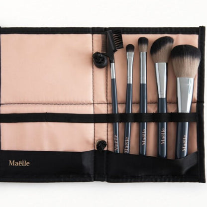 5-piece makeup brush set with case