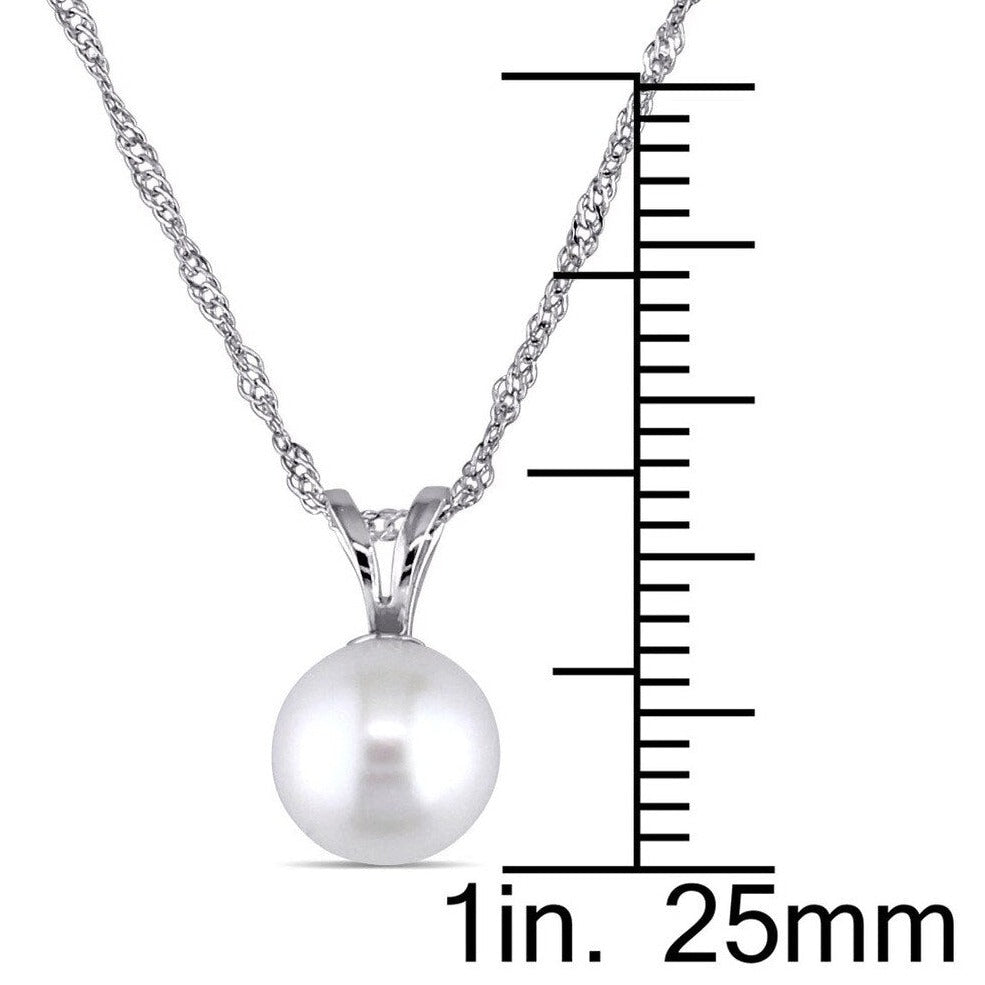 SERLING SILVER 16 INCH CHAIN AND FRESHWATER WHITE PEARL