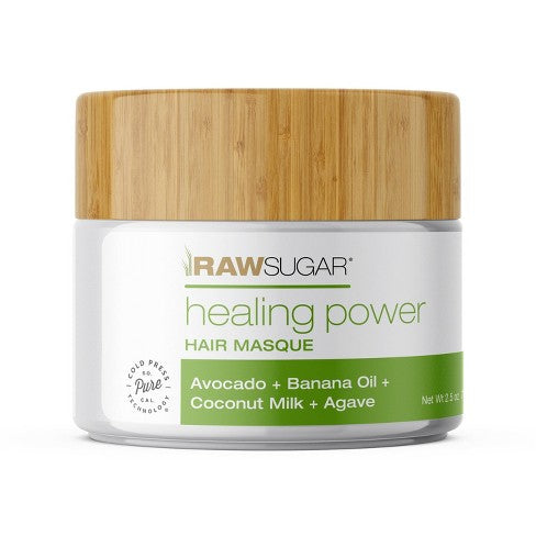 Raw Sugar Healing Power Hair Masque - Avocado + Banana Oil + Coconut Milk + Agave