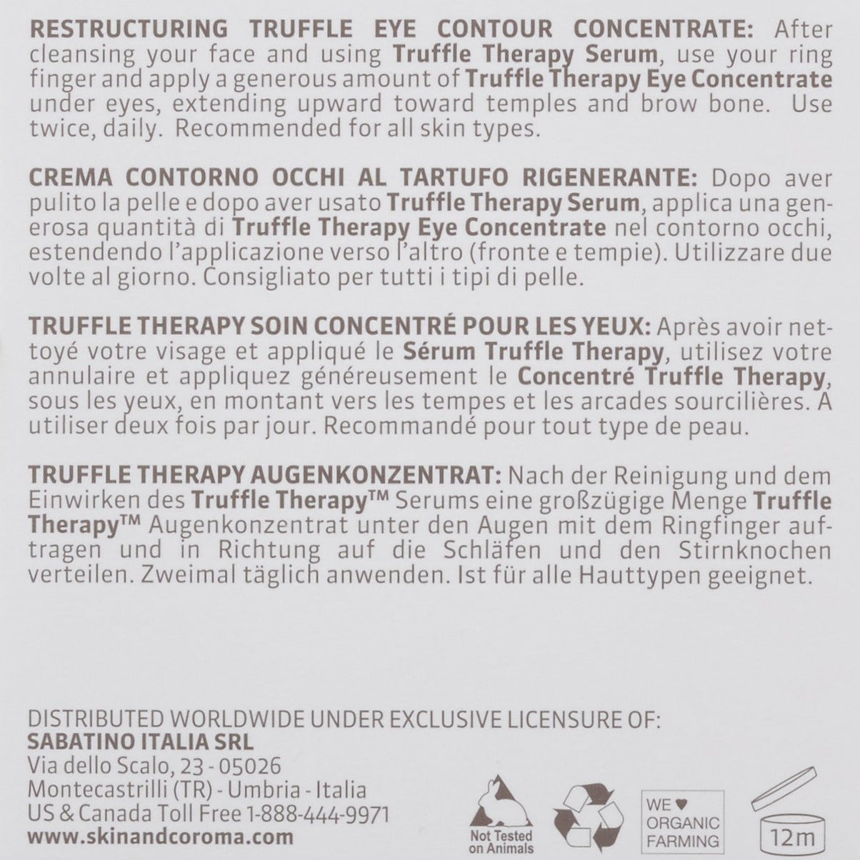 skin & co truffle eye cream was Created to target the appearance of 'tired eyes', puffiness, bags, dark circles, and signs of aging – Truffle Therapy Eye Concentrate has been perfected through decades of research to hydrate, nourish and rejuvenate the delicate eye contour. Formulated with antioxidants, essential fatty acids, vitamins to protect against free radical and environmental damage, and hydrolyzed fruit extracts to energize and reveal brighter eyes, Truffle Therapy Eye Concentrate