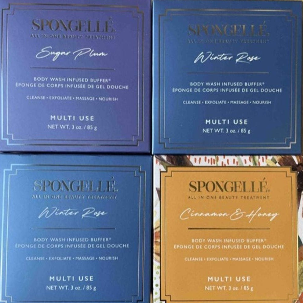 These Luxury Spongelle All In One Beauty Treatment buffers come with built-in body wash that's infused with extracts