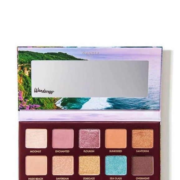 This luxurious eyeshadow palette features a collection of neutral and bold colors for a variety of stunning looks. With a mix of shimmer, satin and matte finishes, let these shades inspire your next escape and spark your wanderlust. wander palette