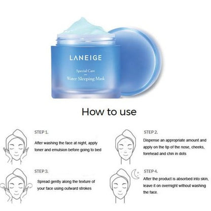 laneige water sleeping gel mask which is an overnight gel moisturizer, Facial moisturizer from the premium Korean beauty line