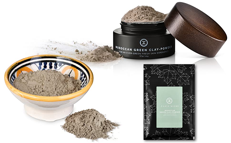 ZMCare Natural Healing Green Clay Powder from Morocco for Healthier Glowing Skin